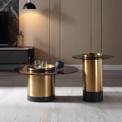 Custom Made Modern Light Luxury Coffee Table Luxury Living Room Furniture Round Table Glass Top Set Coffee Table
