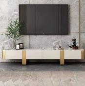 Metal Center Glass Drawer TV Unit – Custom Made Living Room Media Console