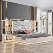 European Upholstered Bedroom Set – Custom Made Bed, Dresser &amp; Nightstands
