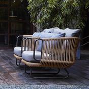 Outdoor Patio Furniture Rope Sofa Set Rope Weaving Garden Sofa Outdoor Garden Furniture Braided Rope Garden Sofa Set image