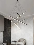 Nordic Multi-Rod Black LED Chandelier