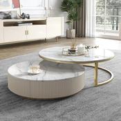 Custom Made New Design Living Room Furniture Nordic White Marble Coffee Table in Apartment or home image