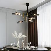 Industrial Smoked Glass Chandelier – 4 or 6 Heads