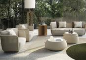 Khaki PE Rattan Outdoor Sofa Set – UV-Resistant Balcony &amp; Garden Seating – Custom Made