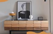 Minimalist Solid Black Walnut TV Unit – Custom Made Living Room Media Console