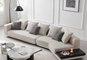 Horizon Curved Corner Sofa – Modern Italian Minimalist Design with Built-In Side Table