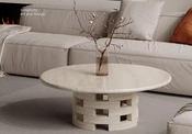 Custom Made Wabi-Sabi Travertine Stone Coffee Table