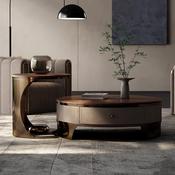 Custom Made Italian Minimalist Round Coffee Table