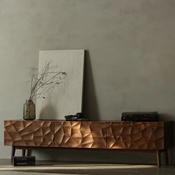 Italian Solid Nordic Carved For TV Unit – Custom Made Living Room Media Console