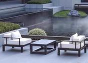Chinese-Inspired Aluminum Outdoor Sofa Set with Marble Table – Garden &amp; Terrace Lounge