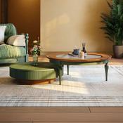 Custom Made French Retro Round Coffee Table Set