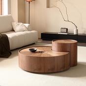 Custom Made Rotating Solid Wood Coffee Table Set