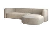 Curved Minimalist Velvet Compression Sofa – L-Shaped Modular Beige Couch