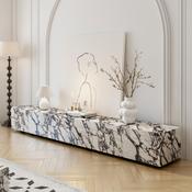 French Marble Rock Plate For TV Unit – Custom Made Living Room Media Console
