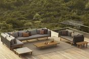 Scandinavian Outdoor Rattan Sofa Set with Coffee Tables – Villa &amp; Balcony Use