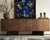 Carved Solid Minimalist For Living Sideboard Cabinet – Custom Made Living Room Storage