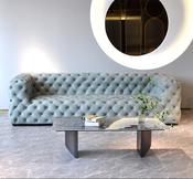Tufted Leather Designer Sofa