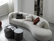 Curved Modern Nordic Sofa – Custom Minimalist Sectional for Living Room or Lounge