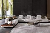 Horizon Fabric Sofa with Side Table – Italian Style Minimalist Design for Villas and Flats