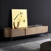 Italian Designer Metal Painted High TV Unit – Custom Made Living Room Media Console