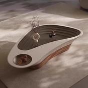 Custom Made Italian Minimalist Creative Coffee Table with Glass Top