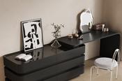 Modern Luxury Black Mirror Dressing Table – Custom Made Bedroom Vanity Set