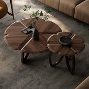 Custom Made Walnut Petal Coffee Table Set