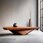 Custom Made Wabi-Sabi Solid Wood Coffee Table