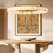 Marble LED Ring Chandelier – Retro American Dimmable Pendant Light