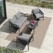 Fabric sofa for the living room, outdoor Nordic-style courtyard set with a light luxury feel, designed for accommodating multiple people.