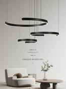Modern Semi-Ring LED Chandelier – Minimalist Circular Pendant Light