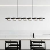 Smoked Glass Linear LED Chandelier – 6/7/8/9 Lights