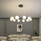Bauhaus Gold Swirl Globe Chandelier