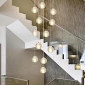 Luxury Multi-Globe Crystal Staircase Chandelier