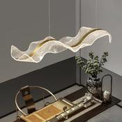 Wavy Ribbon LED Pendant – Gold Starry Sky Light for Dining, Tea Room, Zen Decor image