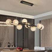 Contemporary 8-Globe Linear Pendant – LED Chandelier for Dining or Kitchen Island