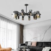 Modern Smoked-Glass LED Chandelier