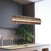 Modern Linear Brass LED Chandelier