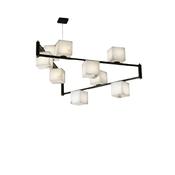 Nordic Marble Cube Chandelier – Modern Copper Pendant Light for Villas, Living Rooms, and Dining Areas