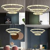 Crystal Ring LED Chandelier – 3-Tier