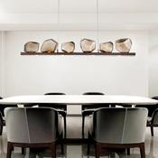 Modern Rock Glass Chandelier – Luxury Linear Pendant Light for Dining or Living Room