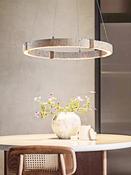 Stone Ring LED Chandelier – Contemporary Pendant Light for Dining &amp; Living Room