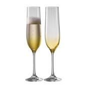 ERNE CHAMPAGNE FLUTE GLASS PAIR AMBER