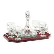 ENGRAVED LONGFORD BRANDY DECANTER TRAY SET