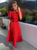 EMMY RED JACQUARD BOW DRESS-PRE ORDER FOR FEB DELIVERY