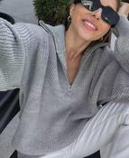 HALF ZIP JUMPER GREY KNIT image