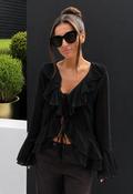 BLACK FRILL SHIRT
