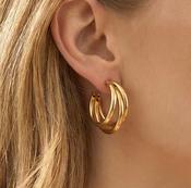 GOLD TRIPLE MEDIUM HOOP image