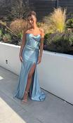 BLUE  FITTED DEBS DRESS