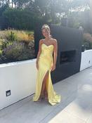 YELLOW  FITTED DEBS DRESS